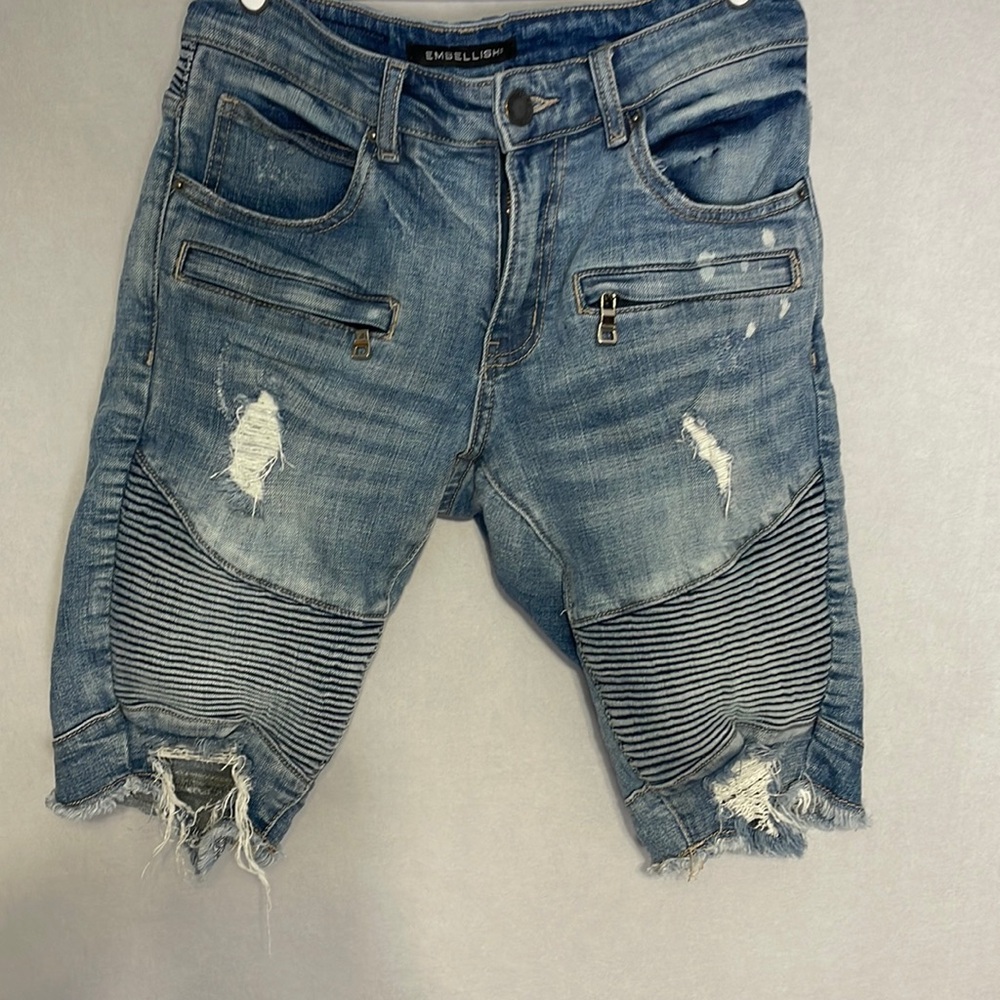 Embellish Distressed Jean Shorts